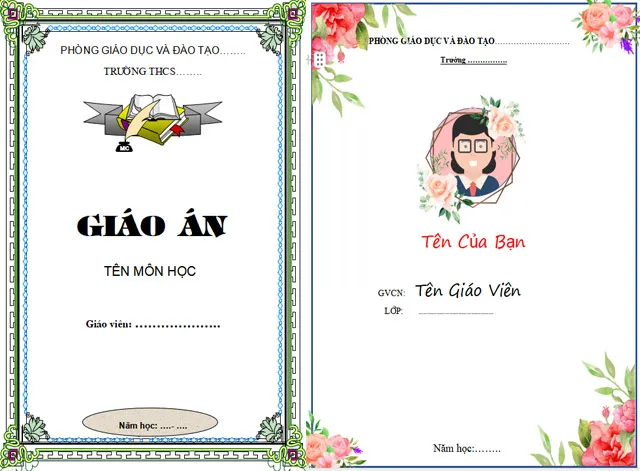 123 Mẫu bìa giáo án đẹp