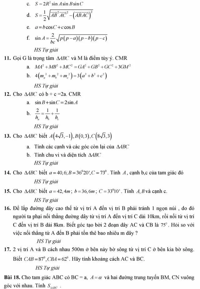 35 bài tập hệ thức lượng trong tam giác có đáp án