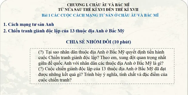 Bài giảng điện tử môn Lịch sử – Địa lí 8 sách Chân trời sáng tạo