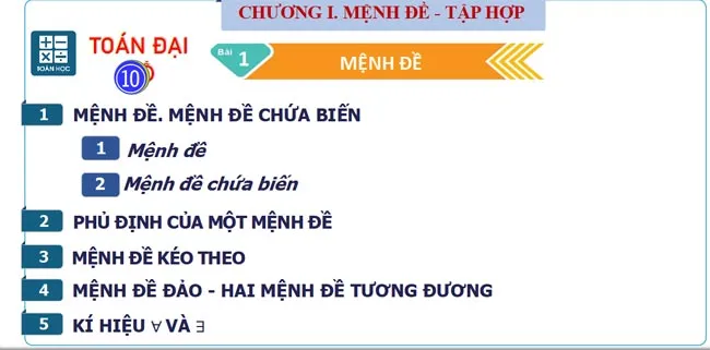 Bài giảng điện tử môn Toán 10 sách Kết nối tri thức với cuộc sống (Học kì 1)