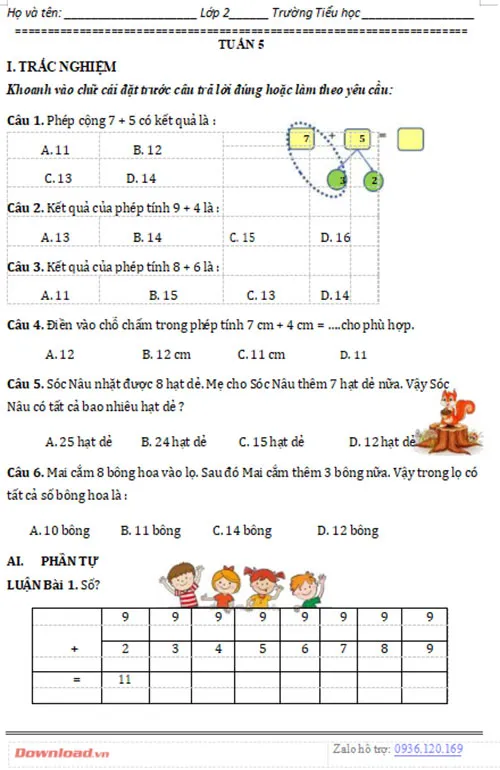 Bài tập cuối tuần lớp 2 môn Toán Chân trời sáng tạo (Cả năm)