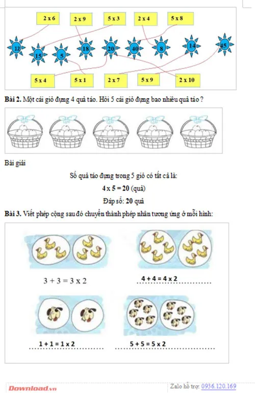 Bài tập cuối tuần lớp 2 môn Toán Chân trời sáng tạo Học kì 2