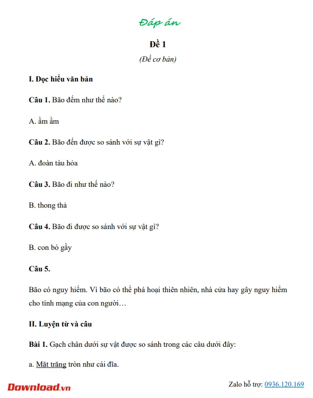 Bài tập cuối tuần lớp 3 môn Tiếng Việt Cánh diều – Tuần 34 (Nâng cao)