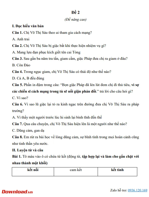 Bài tập cuối tuần lớp 4 môn Tiếng Việt Chân trời sáng tạo – Tuần 34 (Nâng cao)