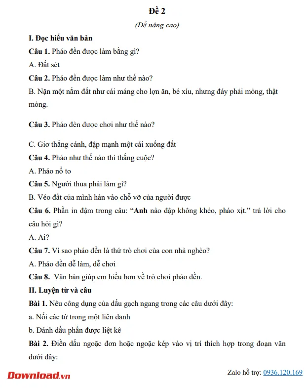 Bài tập cuối tuần lớp 4 môn Tiếng Việt Kết nối tri thức – Tuần 34 (Nâng cao)