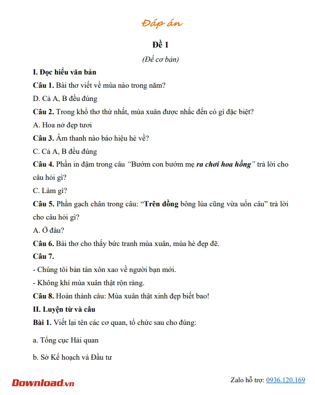 Bài tập cuối tuần lớp 4 môn Tiếng Việt Kết nối tri thức – Tuần 35 (Nâng cao)