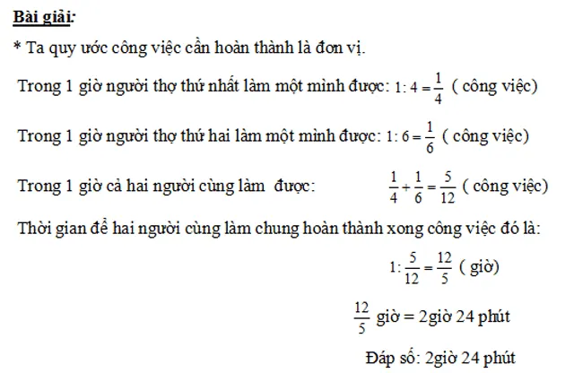 Bài tập toán về công việc chung