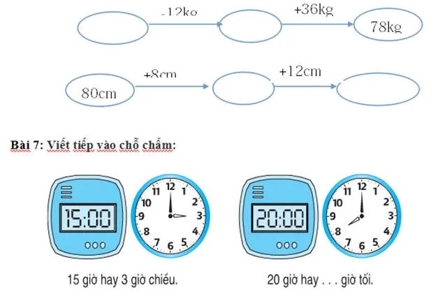 Bài tập về chủ đề đại lượng môn Toán lớp 2