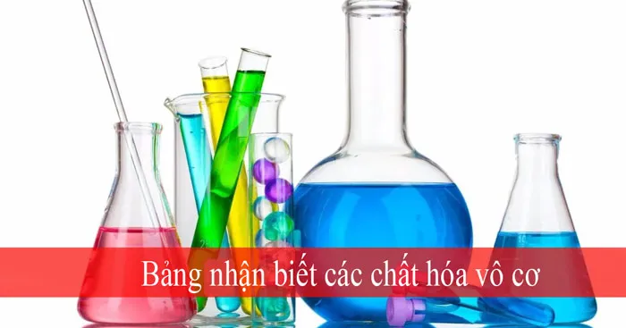 Bảng nhận biết các chất hóa vô cơ