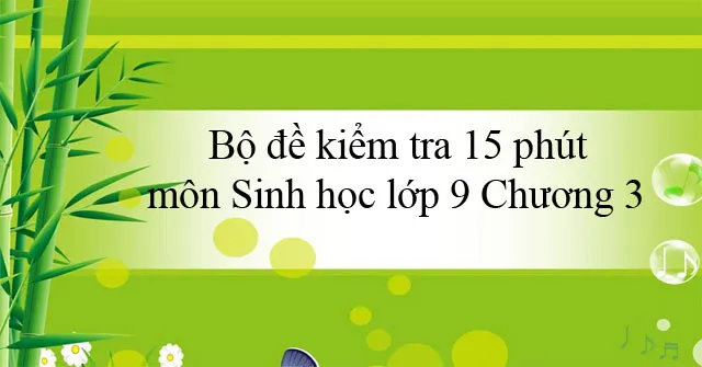 Bộ đề kiểm tra 15 phút môn Sinh học lớp 9 Chương 3