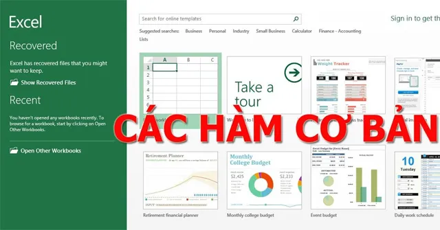 Các hàm cơ bản trong Excel