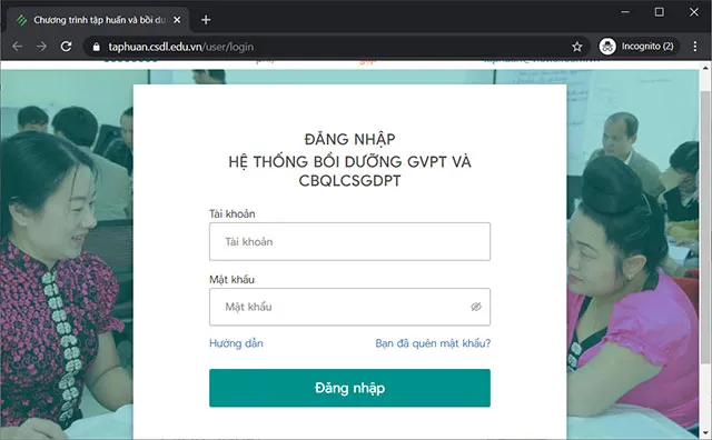 Cách đăng nhập Chương trình tập huấn và bồi dưỡng giáo viên