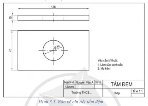 Công nghệ 8 Bài 3: Bản vẽ chi tiết