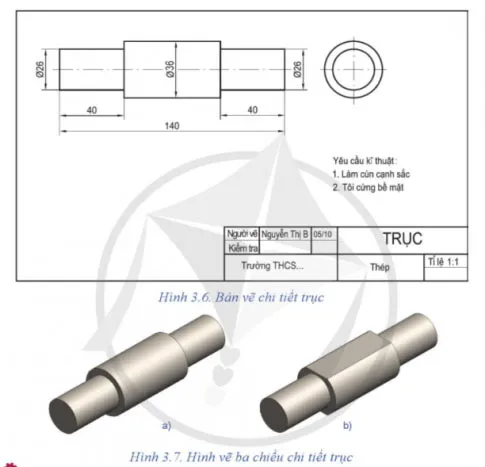 Công nghệ 8 Bài 3: Bản vẽ chi tiết