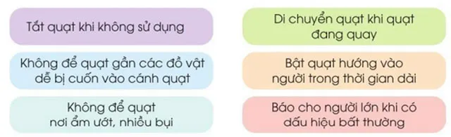 Công nghệ lớp 3 Bài 3: Sử dụng quạt điện