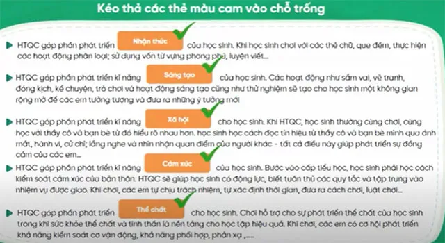 Đáp án Module Học thông qua Chơi