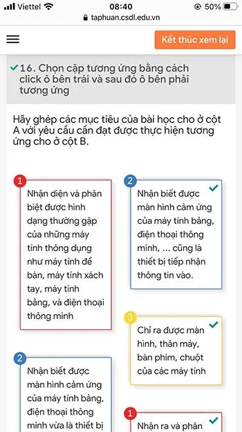 Đáp án trắc nghiệm Mô đun 2 Tiểu học – Tất cả các môn