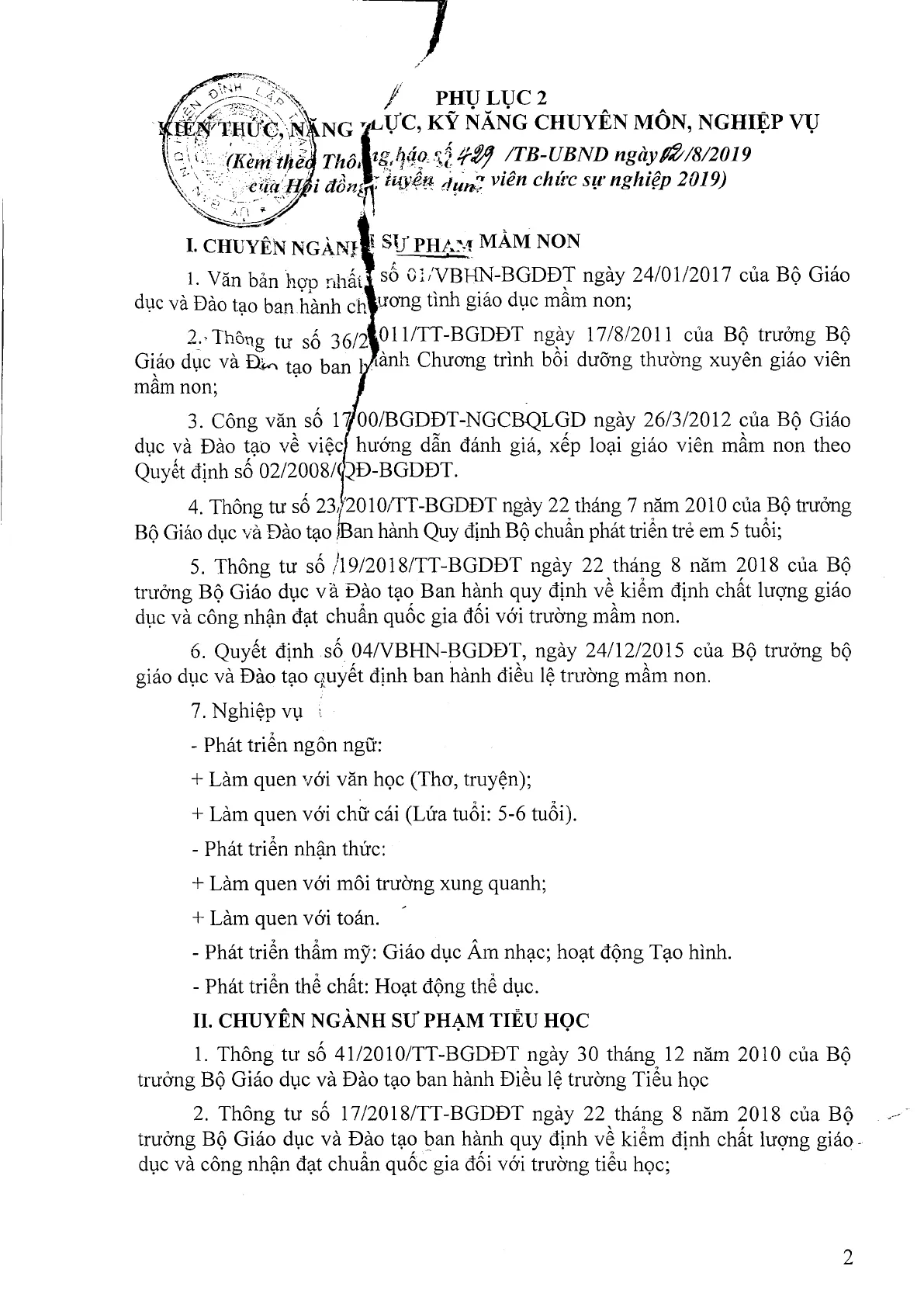 Đề cương thi tuyển viên chức giáo dục huyện Đình Lập, Lạng Sơn năm 2019