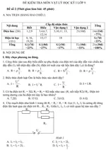 Đề kiểm tra học kì I lớp 9 môn Vật lý – Đề 2