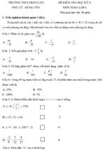 Đề kiểm tra học kì II lớp 6 môn Toán – Trường THCS Trần Cao, Hưng Yên (Đề 4)
