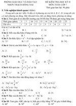 Đề kiểm tra học kì II lớp 7 môn Toán – Phòng Giáo dục và Đào tạo Đồng Nai (Đề 8)
