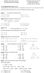 Đề kiểm tra học kì II lớp 8 môn Toán – Phòng Giáo dục Quận 3 TP HCM