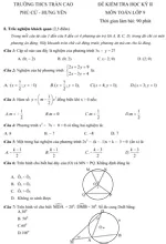 Đề kiểm tra học kì II lớp 9 môn Toán – Trường THCS Trần Cao, Hưng Yên (Đề 4)