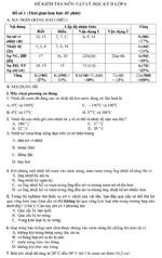 Đề kiểm tra học kì II môn Vật lý lớp 6 – Đề số 1