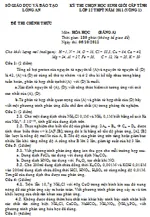 Đề thi chọn học sinh giỏi tỉnh Long An môn Hóa học lớp 12 – Vòng 1, bảng A (có đáp án)