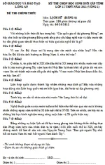 Đề thi chọn học sinh giỏi tỉnh Long An môn Lịch sử lớp 12 – Vòng 1, bảng A (có đáp án)