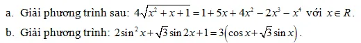 Đề thi chọn học sinh giỏi tỉnh Long An môn Toán lớp 12 – Vòng 1, bảng A (có đáp án)