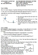 Đề thi chọn học sinh giỏi tỉnh Long An môn Vật lý lớp 12 – Vòng 1, bảng B (có đáp án)