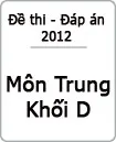 Đề thi Đại học môn Tiếng Trung khối D