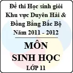 Đề thi học sinh giỏi khu vực Bắc Bộ năm học 2011 – 2012 môn Sinh lớp 11