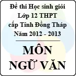 Đề thi học sinh giỏi lớp 12 THPT tỉnh Đồng Tháp môn Ngữ văn (năm học 2012 – 2013)