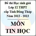 Đề thi học sinh giỏi lớp 12 THPT tỉnh Đồng Tháp môn Tin học (năm học 2012 – 2013)