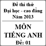 Đề thi thử Đại học năm 2013 – môn Tiếng Anh (Đề 01)