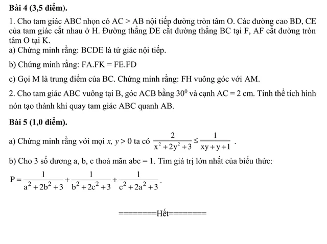 Đề thi thử vào lớp 10 môn Toán năm học 2018 – 2019 trường THCS An Đà, Hải Phòng (Có đáp án)