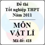 Đề thi tốt nghiệp THPT năm 2011 hệ phổ thông – môn Vật Lí (Mã đề 418)