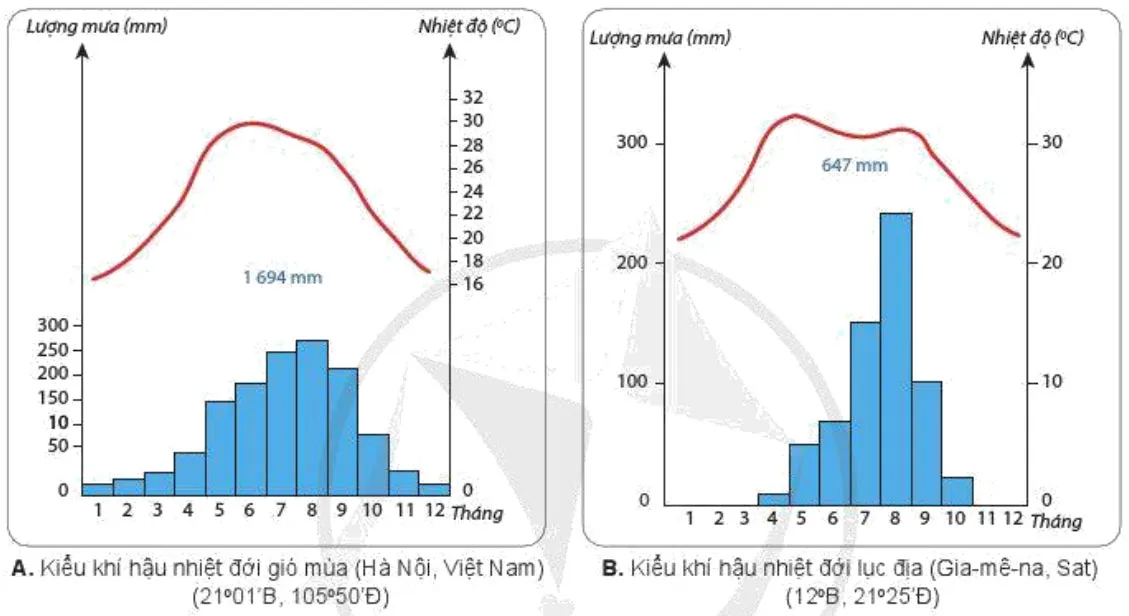 Địa lí 10 Bài 9: Thực hành Đọc bản đồ các đới khí hậu trên Trái Đất. Phân tích biểu đồ một số kiểu khí hậu