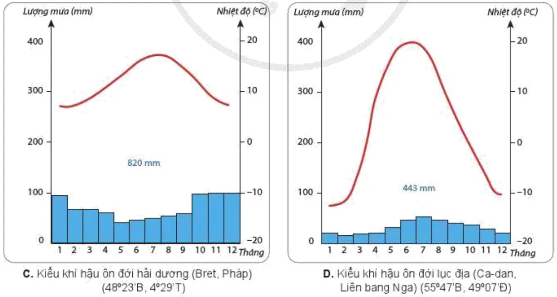 Địa lí 10 Bài 9: Thực hành Đọc bản đồ các đới khí hậu trên Trái Đất. Phân tích biểu đồ một số kiểu khí hậu