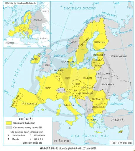 Địa lí 11 Bài 9: EU – Một liên kết kinh tế khu vực lớn. Vị thế của EU trong nền kinh tế thế giới