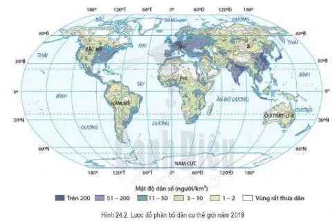 Địa lí 6 Bài 24: Dân số thế giới – Sự phân bố dân cư thế giới – Các thành phố lớn trên thế giới