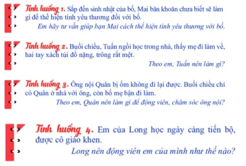 Hoạt động trải nghiệm 6: Động viên, chăm sóc người thân trong gia đình