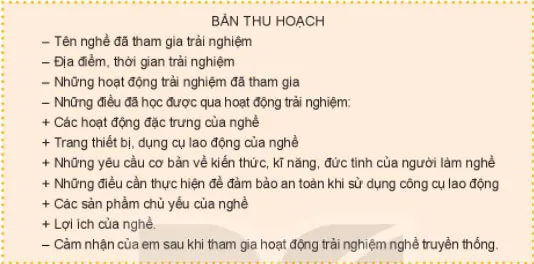 Hoạt động trải nghiệm 6: Trải nghiệm nghề truyền thống