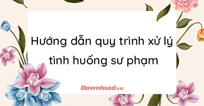 Hướng dẫn quy trình xử lý tình huống sư phạm