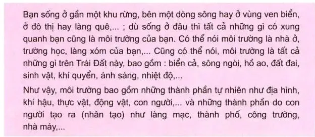 Khoa học lớp 5 Bài 62: Môi trường