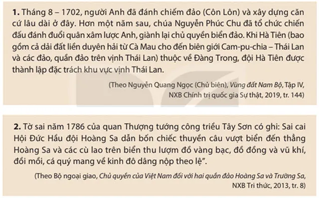 Lịch sử – Địa lí 8 Chủ đề chung 2: Bảo vệ chủ quyền, các quyền và lợi ích hợp pháp của Việt Nam ở Biển Đông