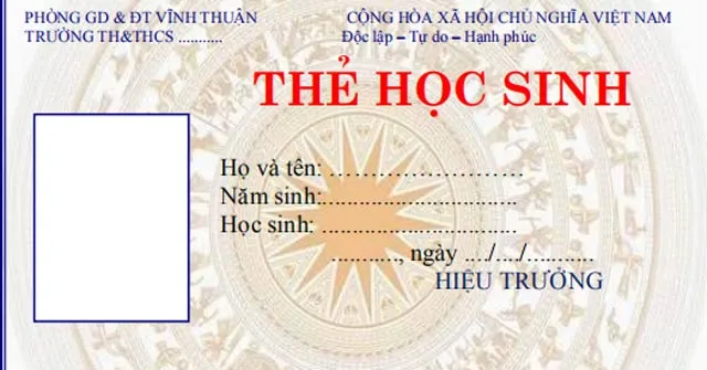 Mẫu thẻ học sinh