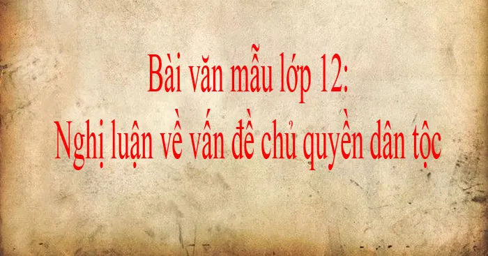 Nghị luận về vấn đề chủ quyền dân tộc (Dàn ý + 3 mẫu)